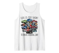 Design Divertente con Scritta Life Is Too Short to Drive a Boring Car Canotta