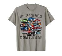 Design Divertente con Scritta Life Is Too Short to Drive a Boring Car Maglietta