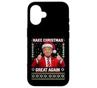 Design divertente con scritta "Make Christmas Great Again Trump Santa" Custodia per iPhone 16