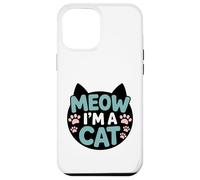 Design divertente con scritta "Meow I'm A Cat" per amanti dei gatti con impronte di zampe Custodia per iPhone 12 Pro Max
