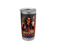Design divertente con scritta "The Rocker Dad" Bicchiere termico in acciaio inox doppia parete