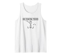 Design divertente con spada Stickman per amanti dello sport "No Fencing Today" Canotta