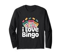 Design Divertente del Gioco I Love Bingo Entusiast Maglia a Manica