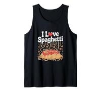 Design divertente di I Love Spaghetti Heart Noodles Canotta