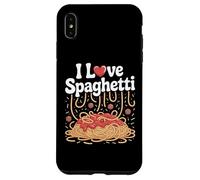 Design divertente di I Love Spaghetti Heart Noodles Custodia per iPhone XS Max
