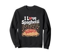 Design divertente di I Love Spaghetti Heart Noodles Felpa