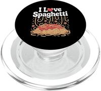 Design divertente di I Love Spaghetti Heart Noodles PopSockets PopGrip per MagSafe