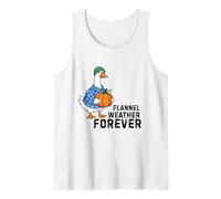 Design Divertente in Flanella, con Zucca, con Scritta Fall Goose Holding Pumpkin Canotta