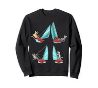 Design divertente per amanti dei gatti a vela Felpa