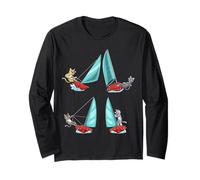Design divertente per amanti dei gatti a vela Maglia a Manica