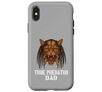 Design divertente per amanti dei gatti e papà con scritta "The True Predator Dad" Custodia per iPhone X/XS
