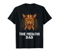 Design divertente per amanti dei gatti e papà con scritta "The True Predator Dad" Maglietta