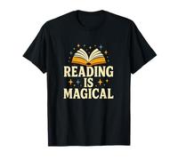 Design Divertente per Amanti dei Libri Reading Is Magic Maglietta