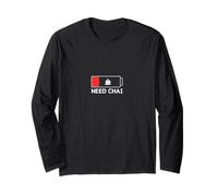 Design divertente per amanti del tè Need Chai a batteria scarica Maglia a Manica