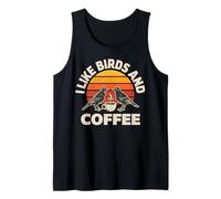 Design Divertente per birdwatcher con Scritta I Like Birds And Coffee Canotta
