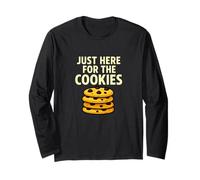 Design Divertente per Gli Amanti degli Snack con Scritta Just Here for The Cookies Maglia a Manica