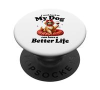 Design divertente per gli amanti dei cani con grafica del vino PopSockets PopGrip Adesivo