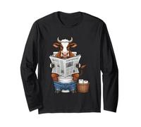 Design divertente per il bagno con immagine di cowspoter Maglia a Manica