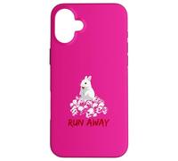 Design divertente unisex con coniglietto Run Away Custodia per iPhone 16 Plus