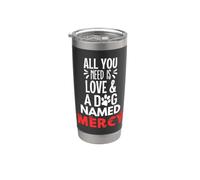 Design "Dog Name Mercy - All You Need is Love" Bicchiere termico in acciaio inox doppia parete