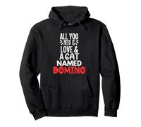 Design Domino con Nome del Gatto - all You Need is Love! Felpa con Cappuccio