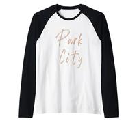 Design Elegante Vintage di Park City Utah Maglia con Maniche Raglan