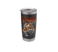 Design elettrico con testa di tigre e fulmini ruggenti Bicchiere termico in acciaio inox doppia parete