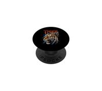 Design elettrico con testa di tigre e fulmini ruggenti PopSockets PopGrip Adesivo
