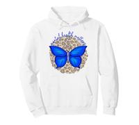 Design estetico Blue Butterfly Leopard Wellness Matters Felpa con Cappuccio