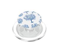 Design estetico costiero corallo marino in blu e bianco PopSockets PopGrip per MagSafe