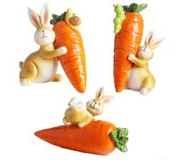 Design estetico di un adorabile coniglietto che tiene una carota arancione appena raccolta (C)