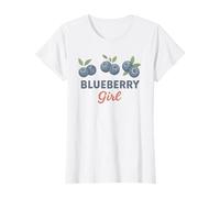 Design estetico Moderno per Amanti della Frutta della Ragazza dei mirtilli Maglietta