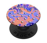 Design estetico retrò con motivo a stelle a spirale PopSockets PopGrip Adesivo