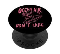 Design estivo Ocean Air Don't Care Surfer Girl PopSockets PopGrip Adesivo