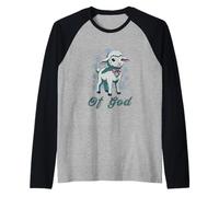 Design Fedele con Agnello e Pecora, per Cuori Che Amano Dio Maglia con Maniche Raglan