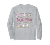 Design First Mom Blessed New Motherhood Mama Maglia a Manica