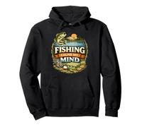 Design Fishing Calms My Mind Peaceful Angler Mindset Felpa con Cappuccio