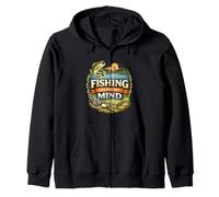 Design Fishing Calms My Mind Peaceful Angler Mindset Felpa con Cappuccio