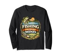 Design Fishing Calms My Mind Peaceful Angler Mindset Maglia a Manica