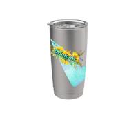 Design Florale con Sole e Orgoglio del Delaware Bicchiere termico in acciaio inox doppia parete