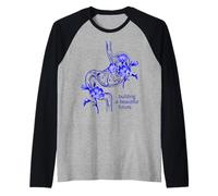 Design Floreale Blu dello Stomaco - Costruire Un Bellissimo Futuro Maglia con Maniche Raglan