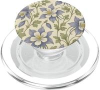Design floreale blu vintage botanico PopSockets PopGrip per MagSafe