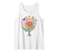 Design Floreale con Bouquet di Fiori Selvatici vibranti Canotta