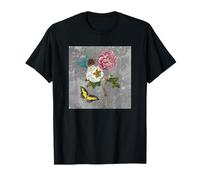 Design Floreale con Rose, Farfalle e bruchi Maglietta