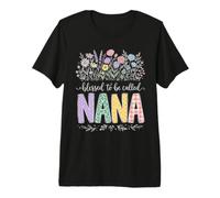 Design Floreale con Scritta Blessed to be Callled Nana Maglietta Premium