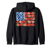 Design Floreale della Bandiera Americana in PNG Felpa con Cappuccio