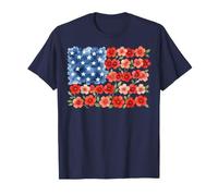 Design Floreale della Bandiera Americana in PNG Maglietta