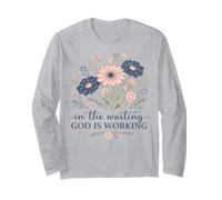 Design Floreale Motivazionale: Dio Sta lavorando Maglia a Manica