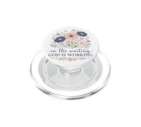 Design floreale motivazionale: Dio sta lavorando PopSockets PopGrip per MagSafe