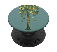 Design floreale oboe per musicisti amanti della musica e creativi PopSockets PopGrip Adesivo